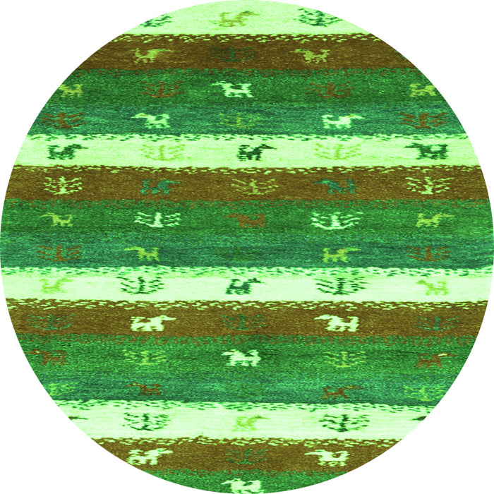 Square Southwestern Green Country Rug, con2851grn