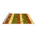 Sideview of Machine Washable Southwestern Yellow Country Rug, wshcon2851yw