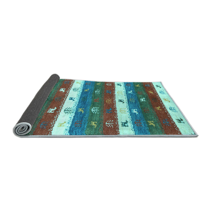 Sideview of Southwestern Light Blue Country Rug, con2851lblu