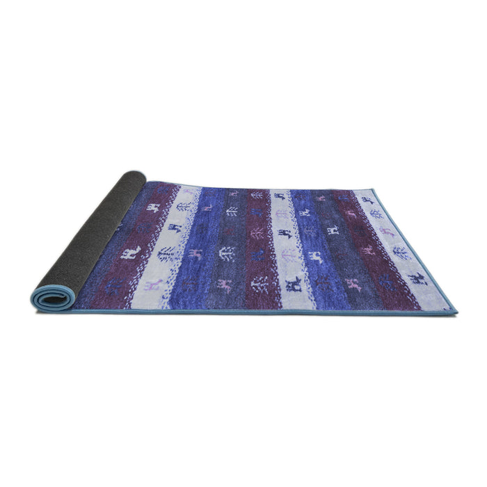 Sideview of Southwestern Blue Country Rug, con2851blu