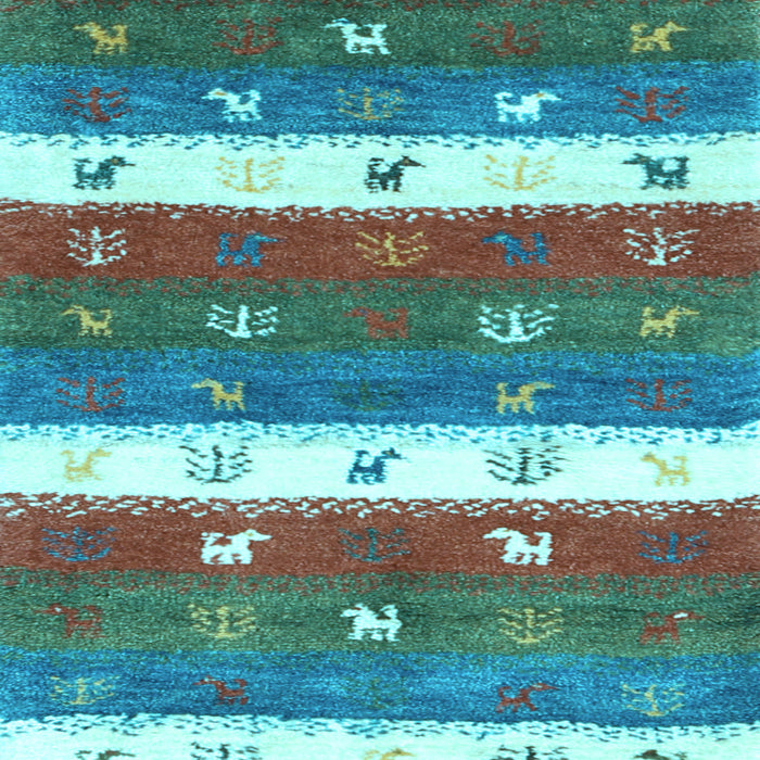 Machine Washable Southwestern Light Blue Country Rug, wshcon2851lblu