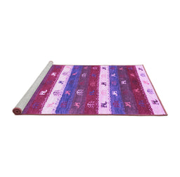 Sideview of Machine Washable Southwestern Purple Country Area Rugs, wshcon2851pur
