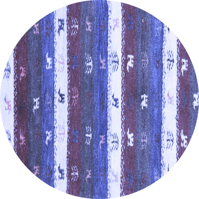 Round Southwestern Blue Country Rug, con2851blu