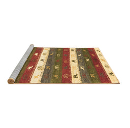 Sideview of Machine Washable Southwestern Brown Country Rug, wshcon2851brn