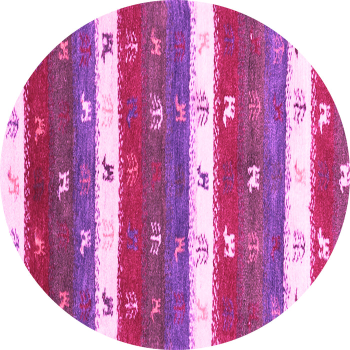 Round Southwestern Pink Country Rug, con2851pnk