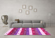 Machine Washable Southwestern Pink Country Rug in a Living Room, wshcon2851pnk