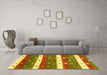 Machine Washable Southwestern Yellow Country Rug in a Living Room, wshcon2851yw