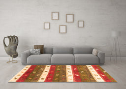 Machine Washable Southwestern Orange Country Area Rugs in a Living Room, wshcon2851org
