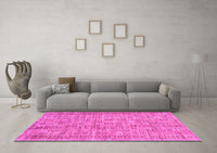 Machine Washable Abstract Pink Contemporary Rug, wshcon2852pnk