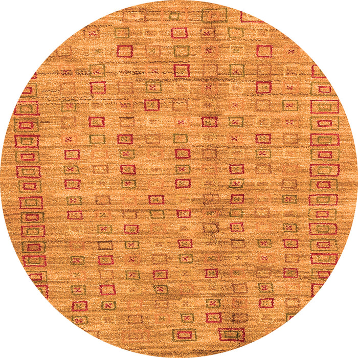 Square Abstract Orange Contemporary Rug, con2852org
