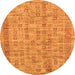 Square Abstract Orange Contemporary Rug, con2852org