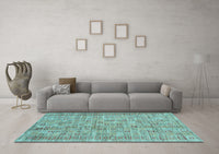 Machine Washable Abstract Light Blue Contemporary Rug, wshcon2852lblu