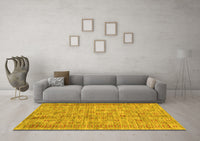 Machine Washable Abstract Yellow Contemporary Rug, wshcon2852yw