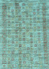 Abstract Light Blue Contemporary Rug, con2852lblu