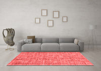 Machine Washable Abstract Red Contemporary Rug, wshcon2852red