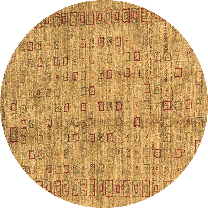 Round Machine Washable Abstract Brown Contemporary Rug, wshcon2852brn
