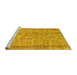 Sideview of Machine Washable Abstract Yellow Contemporary Rug, wshcon2852yw