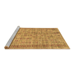Sideview of Machine Washable Abstract Brown Contemporary Rug, wshcon2852brn