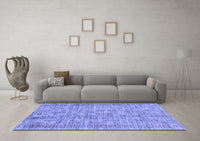 Machine Washable Abstract Blue Contemporary Rug, wshcon2852blu