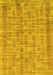 Machine Washable Abstract Yellow Contemporary Rug, wshcon2852yw