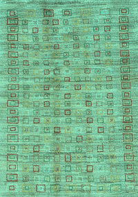 Abstract Turquoise Contemporary Rug, con2852turq