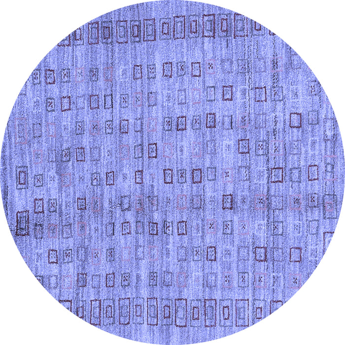 Round Machine Washable Abstract Blue Contemporary Rug, wshcon2852blu