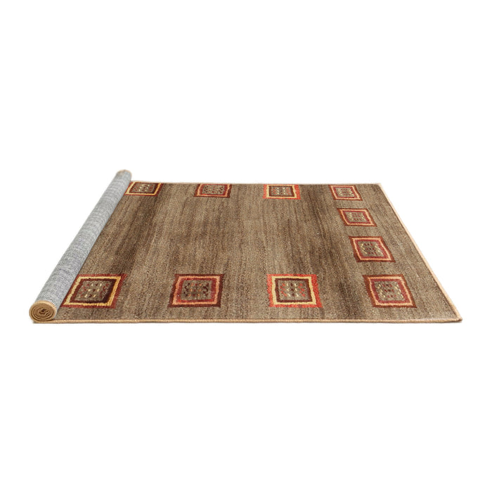 Serging Thickness of Machine Washable Contemporary Red Rug, wshcon2853