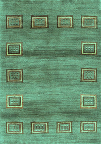 Abstract Turquoise Contemporary Rug, con2853turq