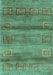 Abstract Turquoise Contemporary Rug, con2853turq