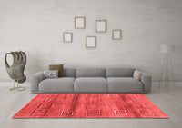 Machine Washable Abstract Red Contemporary Rug, wshcon2853red