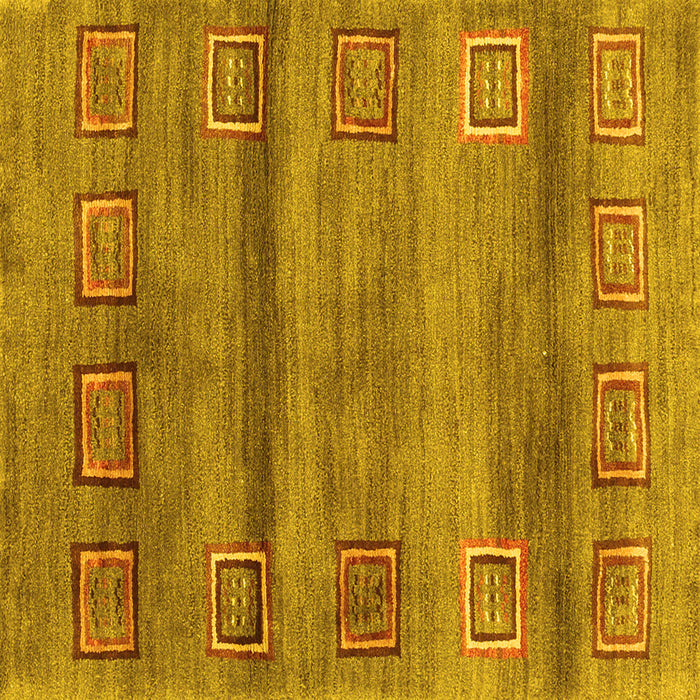 Square Abstract Yellow Contemporary Rug, con2853yw