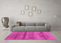 Machine Washable Abstract Pink Contemporary Rug, wshcon2853pnk