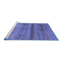 Sideview of Machine Washable Abstract Blue Contemporary Rug, wshcon2853blu