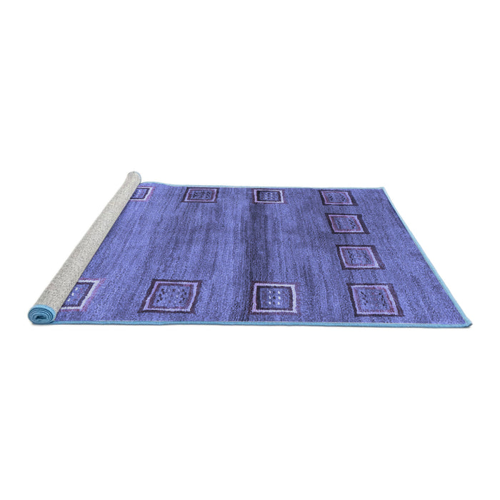 Sideview of Machine Washable Abstract Blue Contemporary Rug, wshcon2853blu