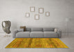 Machine Washable Abstract Yellow Contemporary Rug in a Living Room, wshcon2853yw