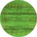 Machine Washable Abstract Green Contemporary Area Rugs, wshcon2853grn