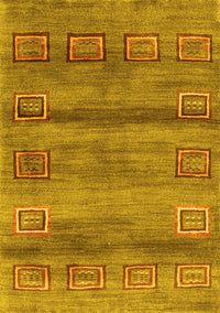 Abstract Yellow Contemporary Rug, con2853yw