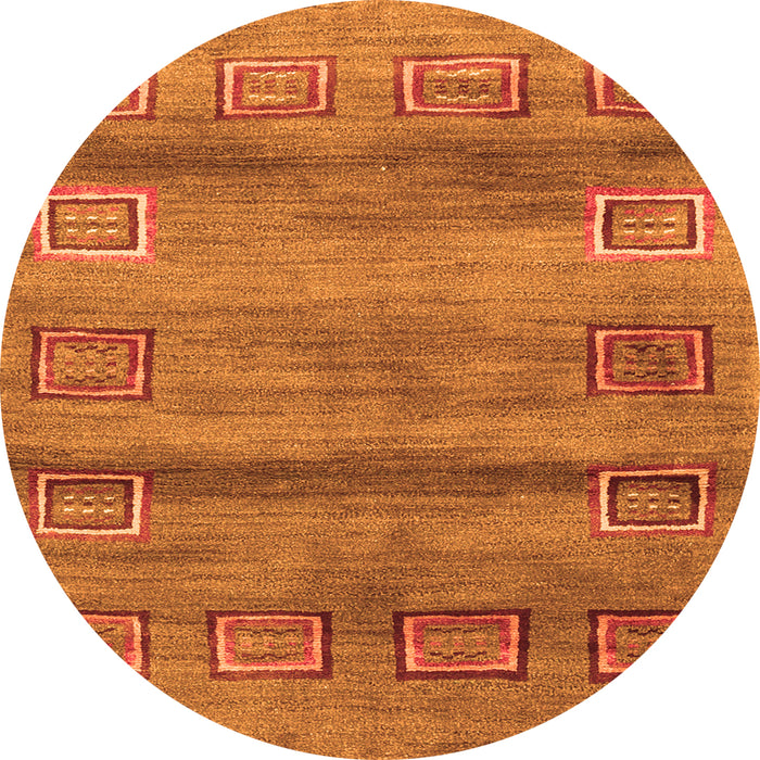 Square Abstract Orange Contemporary Rug, con2853org