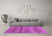 Machine Washable Abstract Purple Contemporary Area Rugs in a Living Room, wshcon2853pur