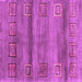 Square Machine Washable Abstract Purple Contemporary Area Rugs, wshcon2853pur