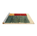 Serging Thickness of Machine Washable Contemporary Brass Green Rug, wshcon2854