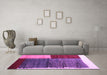 Machine Washable Abstract Purple Contemporary Area Rugs in a Living Room, wshcon2854pur