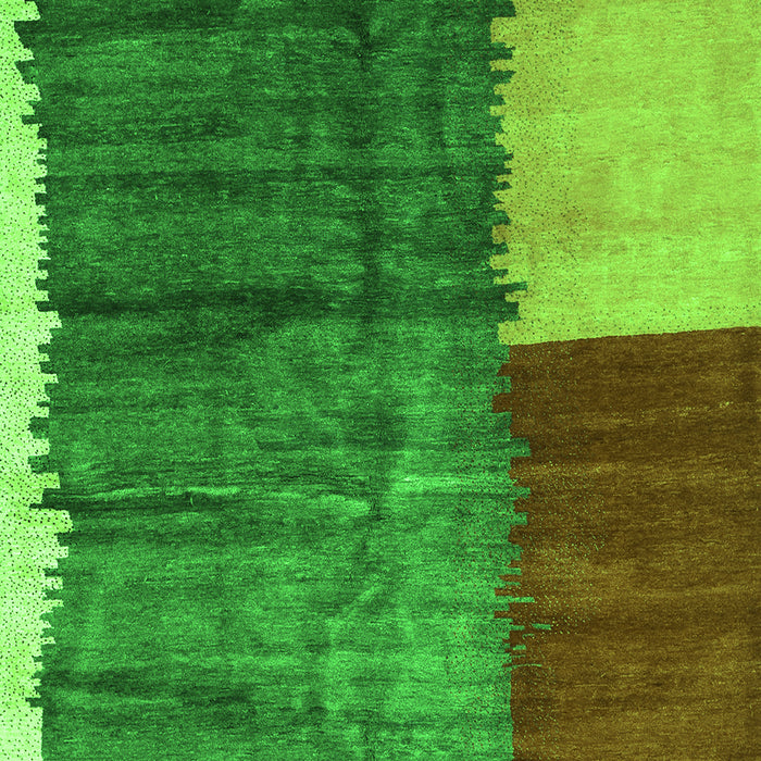 Serging Thickness of Machine Washable Abstract Green Contemporary Area Rugs, wshcon2854grn