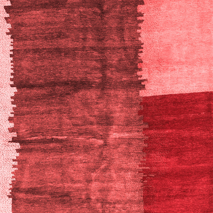 Machine Washable Abstract Red Contemporary Rug, wshcon2854red