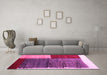 Machine Washable Abstract Pink Contemporary Rug in a Living Room, wshcon2854pnk