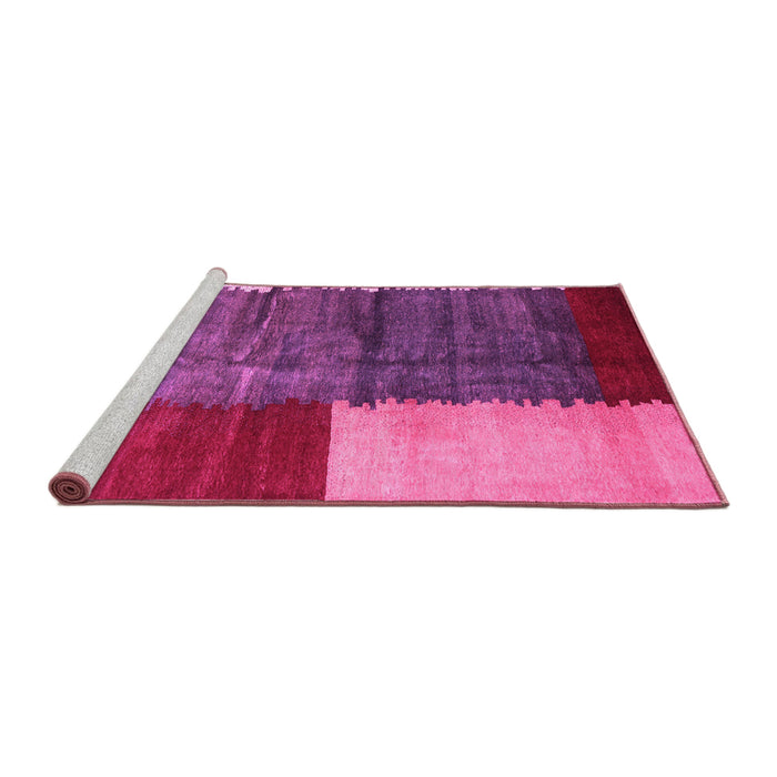 Sideview of Machine Washable Abstract Pink Contemporary Rug, wshcon2854pnk