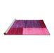 Sideview of Machine Washable Abstract Pink Contemporary Rug, wshcon2854pnk