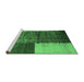 Sideview of Machine Washable Abstract Emerald Green Contemporary Area Rugs, wshcon2854emgrn