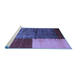 Sideview of Machine Washable Abstract Blue Contemporary Rug, wshcon2854blu