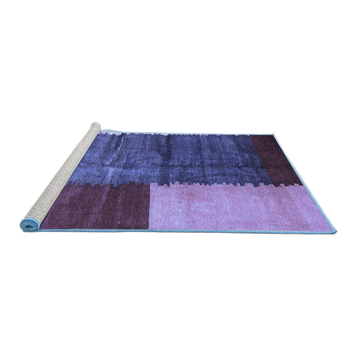 Sideview of Machine Washable Abstract Blue Contemporary Rug, wshcon2854blu
